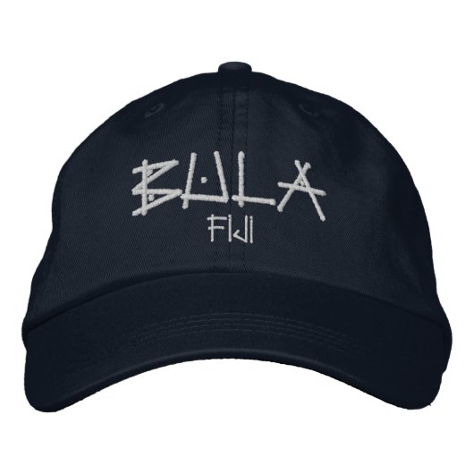 Bula Fiji Bestickte Baseballkappe (Vorderseite)