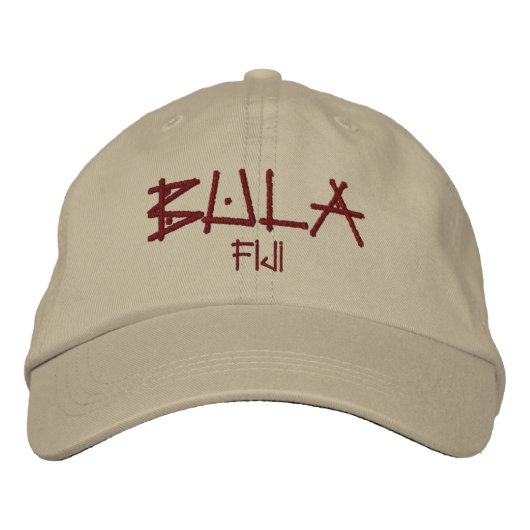 Bula Fiji bestickte Cap Bestickte Baseballkappe (Vorderseite)