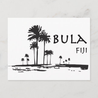 Bula Fiji Palm Tree Graphic Postkarte