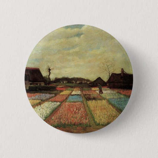 Bulb Fields von Vincent van Gogh. Button (Vorderseite)