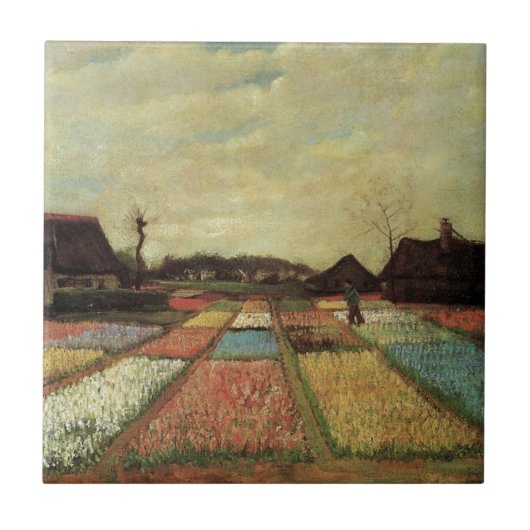 Bulb Fields von Vincent van Gogh. Fliese (Vorderseite)