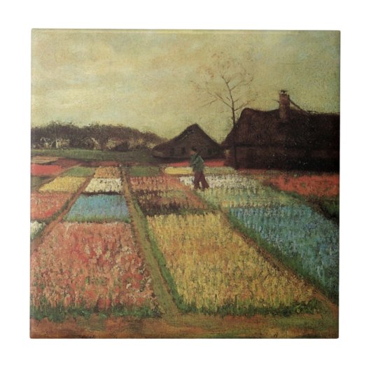 Bulb Fields von Vincent van Gogh Fliese (Vorderseite)