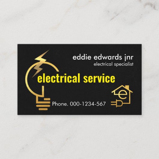 Bulb Lightning Power Electricity Visitenkarte (Vorderseite)