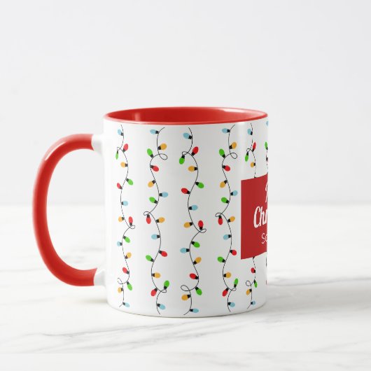 Bulbs Red Simple Christmas Lights Tasse (Links)