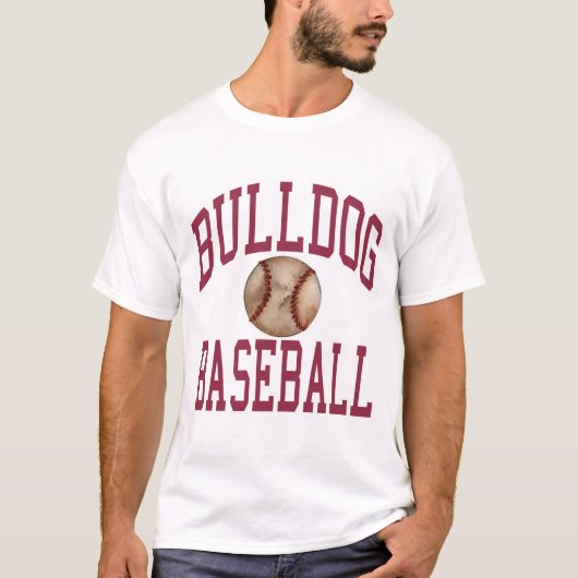 Buldog Baseball-voller Entwurf T-Shirt (Vorderseite)