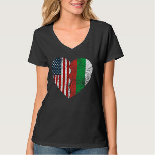 Bulgar American Flag Heart United Staaten Bulgar T-Shirt