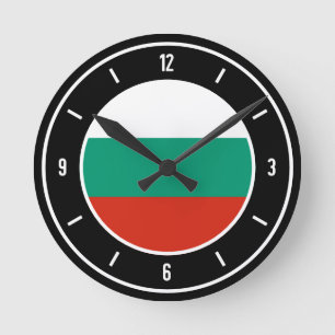 Bulgaria Flag Elegant Runde Wanduhr