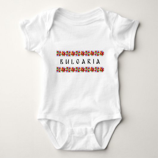 Bulgaria Ländersymbol Text Folk motif tradi Baby Strampler (Vorderseite)