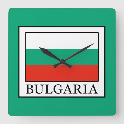 Bulgaria Quadratische Wanduhr (Vorderseite)