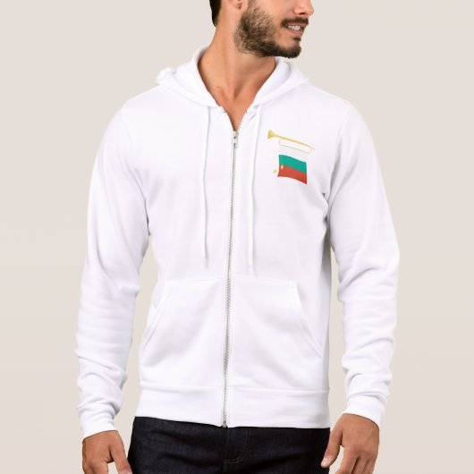 Bulgarian Flag and Bugle Hoodie (Vorderseite)