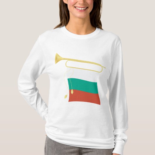 Bulgarian Flag and Bugle T-Shirt (Vorderseite)