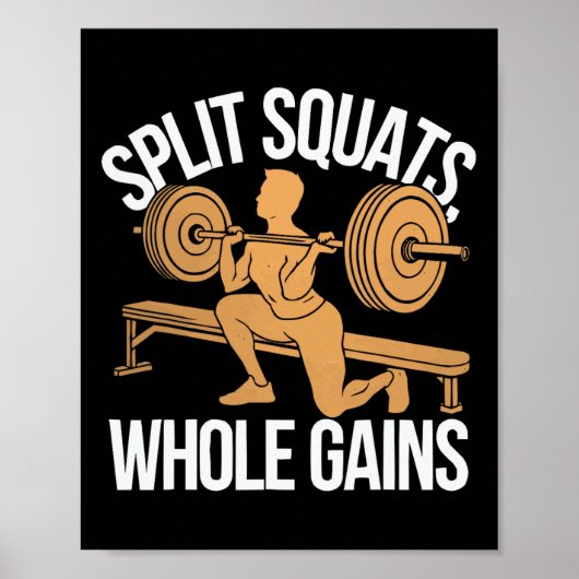 Bulgarian Squat Exercise Bodybuilding Fitness Work Poster (Vorne)