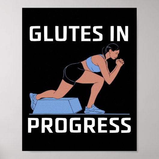 Bulgarian Squat Exercise Bodybuilding Fitness Work Poster (Vorne)