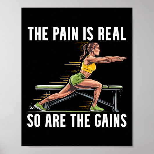Bulgarian Squat Exercise Bodybuilding Fitness Work Poster (Vorne)