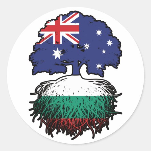 Bulgarien Australien Tree Roots Runder Aufkleber (Vorderseite)