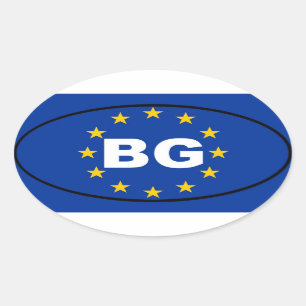 Bulgarien - BG - Europäische Gewerkschaft Ovaler Aufkleber
