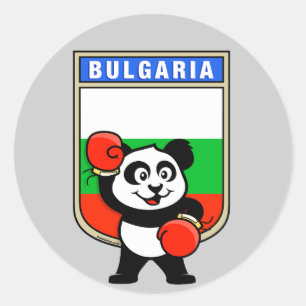 Bulgarien Boxing Panda Runder Aufkleber