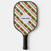Bulgarien Bulgarische Flagge gepflasterte schwarze Pickleball Schläger (Rückseite)