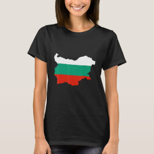 Bulgarien-Flagge in der Umrisskarte von Bulgarien T-Shirt
