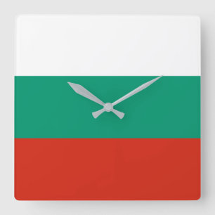 Bulgarien-Flagge Quadratische Wanduhr