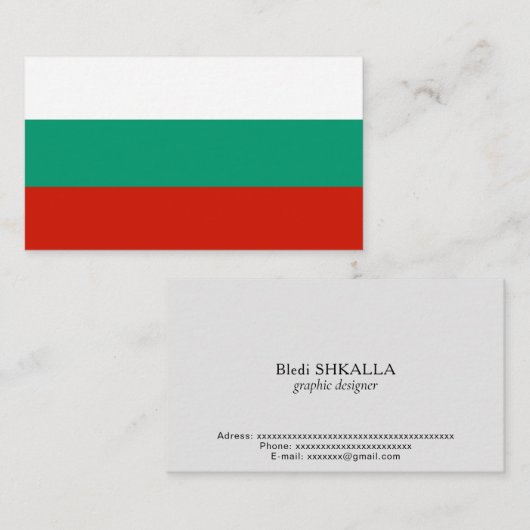 Bulgarien-Flagge Visitenkarte (Vorne/Hinten)