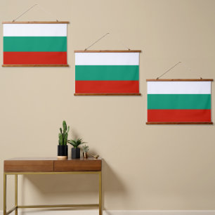 Bulgarien-Flagge Wandteppich Mit Holzrahmen