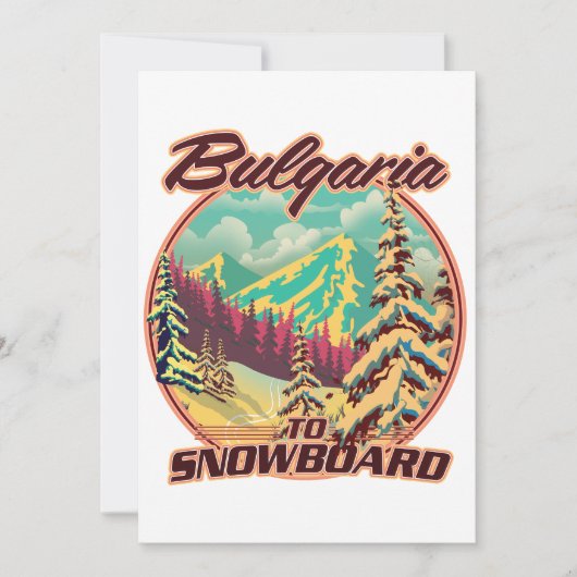 Bulgarien für Snowboard Einladung (Vorderseite)