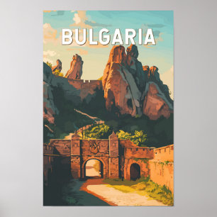 Bulgarien Illustration Reise Kunst Vintage Poster