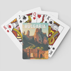 Bulgarien Illustration Reise Kunst Vintage Spielkarten