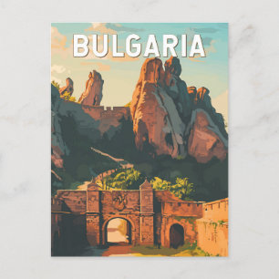 Bulgarien Illustration Travel Art Vintag Postkarte