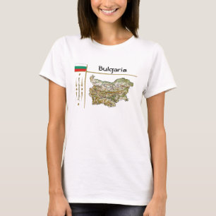 Bulgarien Karte + Flagge + T - Shirt