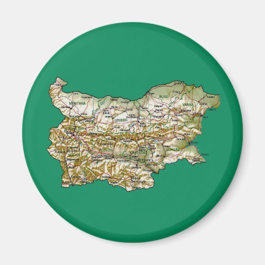 Bulgarien Karte Magnet (Vorne)