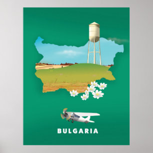 Bulgarien-Karte Reise Druck Poster