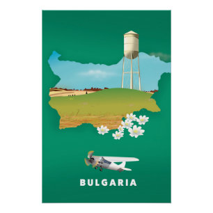 Bulgarien-Karten-Reiseposter Poster
