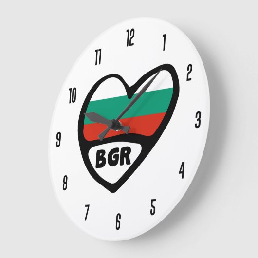 Bulgarien Ländercode BGR Flaggenmitte Große Wanduhr (Winkel)