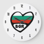 Bulgarien Ländercode BGR Flaggenmitte Große Wanduhr (Vorderseite)