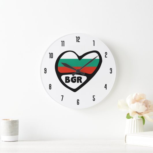 Bulgarien Ländercode BGR Flaggenmitte Große Wanduhr (Zuhause)