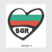 Bulgarien - Ländercode - Flaggenschwerpunkt, BGR Aufkleber (Blatt)