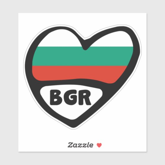 Bulgarien - Ländercode - Flaggenschwerpunkt, BGR Aufkleber (Blatt)
