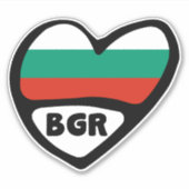 Bulgarien - Ländercode - Flaggenschwerpunkt, BGR Aufkleber (Vorderseite)