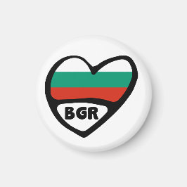 Bulgarien - Ländercode - Flaggenschwerpunkt, BGR Magnet