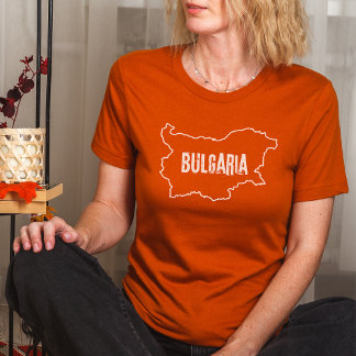 Bulgarien Landkarte Shirt Text Bulgarische Kontur