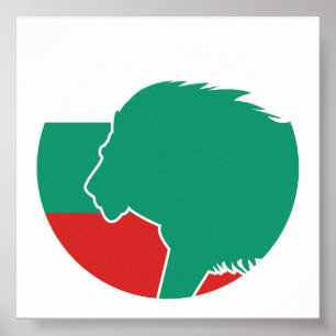 Bulgarien Lion Bulgarische Nationale Tierflagge Poster
