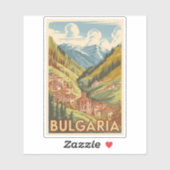 Bulgarien Malerische Illustration Reisen Kunst Vin Aufkleber (Blatt)