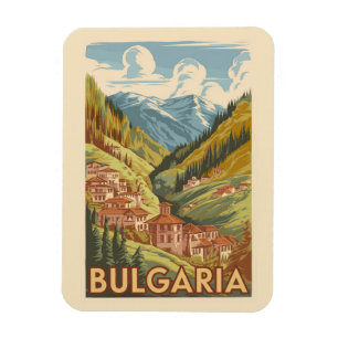 Bulgarien Malerische Illustration Reisen Kunst Vin Magnet