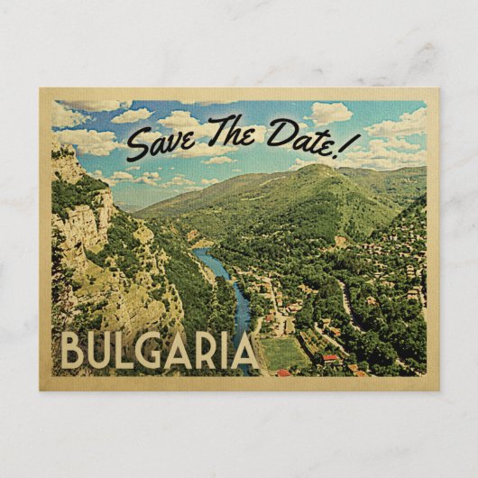 Bulgarien Save the Date Bulgarisch Ankündigungspostkarte (Vorderseite)