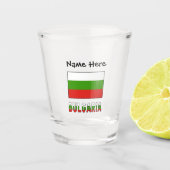 Bulgarien und bulgarische Flagge mit Ihrem Namen Schnapsglas (Vorderseite)