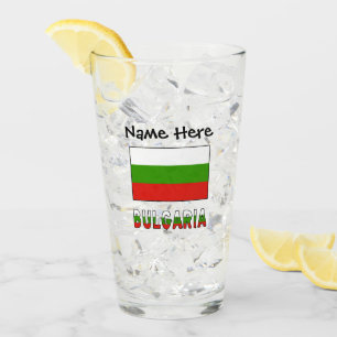Bulgarien und bulgarische Flagge Personalisiert  Glas