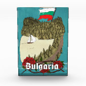 Bulgarien Vintage-Reiseposter Fotoblock (Vorderseite)