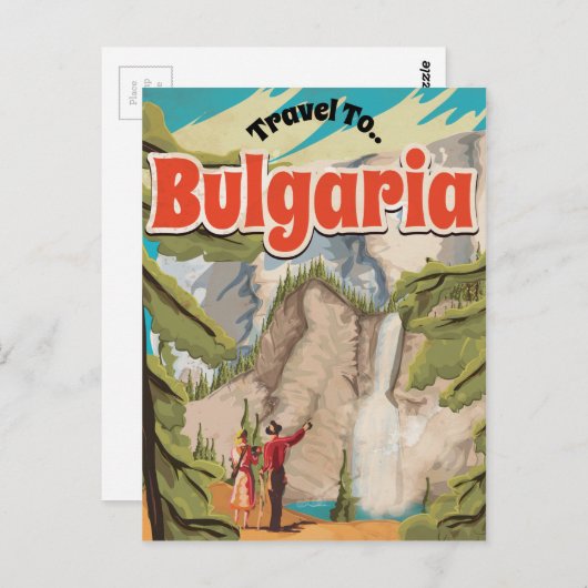 Bulgarien Vintage Travel Poster Postkarte (Vorne/Hinten)